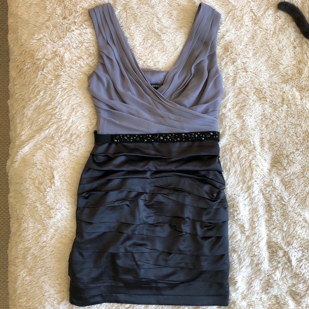 Express cocktail dress in grey tones